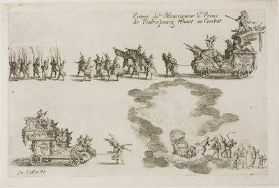 Inntreden av monseigneur prinsen av Phalsbourg, forsvarer i kampen, fra kampen ved barrieren av Jacques Callot