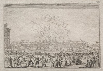 Fyrverkeri på Arno av Jacques Callot