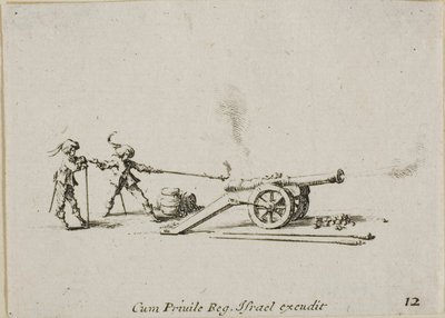 Firing the Canon, plate tolv fra The Military Exercises av Jacques Callot