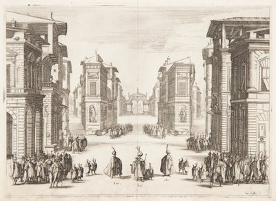 Første akt av Soliman av Jacques Callot