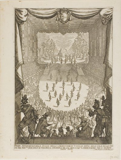 Første intermezzo av Veglia av "Liberation of Tyrannus and Arena" av Jacques Callot