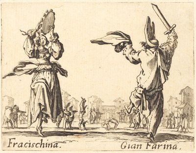 Fracischina og Gian Farina av Jacques Callot
