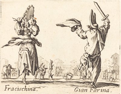 Fracischina og Gian Farina av Jacques Callot