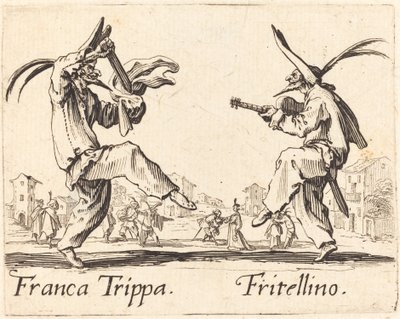 Franca Trippa og Fritellino, ca. 1622. av Jacques Callot