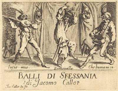 Frontispice for Balli di Sfessania, ca. 1622. av Jacques Callot