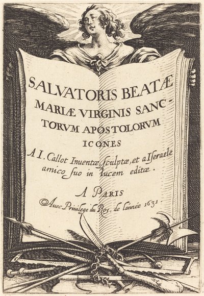 Frontispice for "De store apostlene" av Jacques Callot