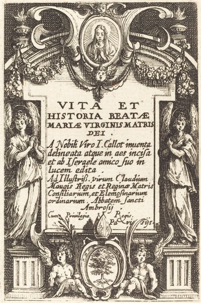 Frontispice for "The Life of the Virgin" av Jacques Callot