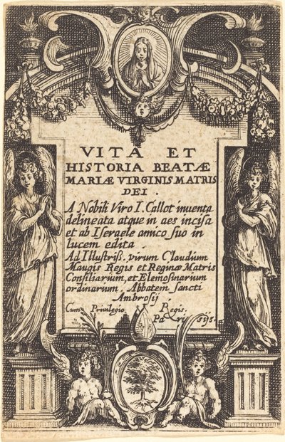 Frontispice for "The Life of the Virgin" av Jacques Callot
