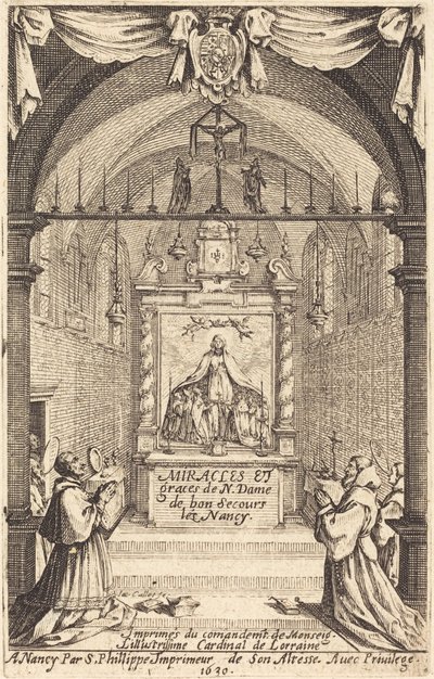 Frontispice for Miracles and Graces of Our Lady of "Bon-Secours-les-Nancy" av Jacques Callot
