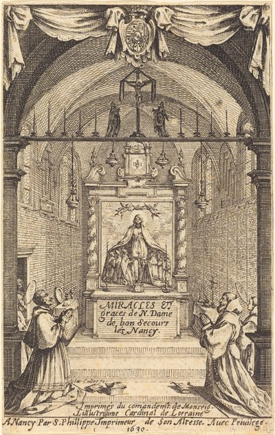 Frontispice for Miracles and Graces of Our Lady of "Bon-Secours-les-Nancy" av Jacques Callot