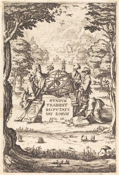 Frontispice for the Sacred Cosmologia (Tittel med astrologer) av Jacques Callot