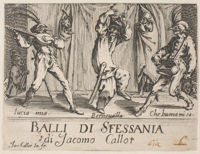 Frontispice, fra Balli di Sfessania av Jacques Callot