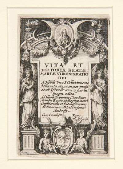 Frontispice, nei. 1 fra The Life of the Virgin av Jacques Callot