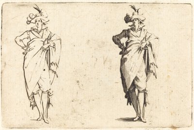 Gentleman sett forfra med hånden på hoften av Jacques Callot