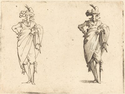 Gentleman sett forfra med hånden på hoften av Jacques Callot