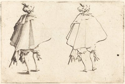Gentleman in Large Mantle, sett bakfra av Jacques Callot