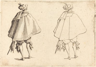 Gentleman in Large Mantle, sett bakfra, ca. 1617. av Jacques Callot