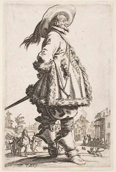 Gentleman in a Pelstrimmet frakk, fra serien «The Nobility of Lorraine» av Jacques Callot