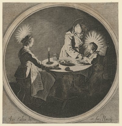 Den hellige familie ved bordet av Jacques Callot