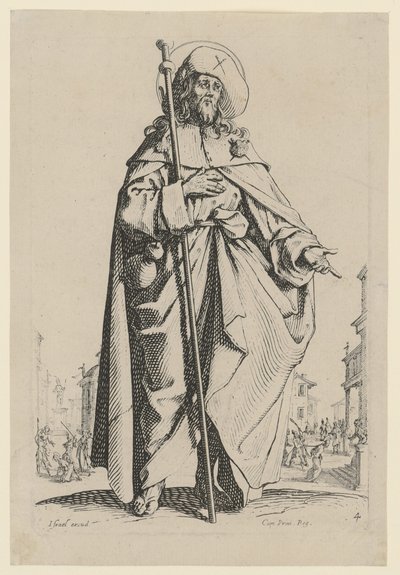 Den hellige Jakob den eldre, blad 7 fra serien «Jesus, de tolv apostlene og Maria» av Jacques Callot