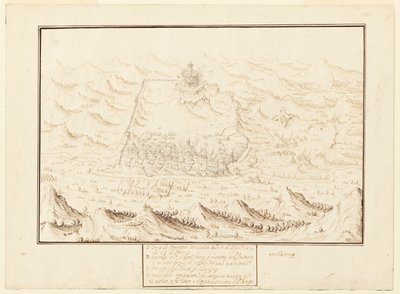 Isometrisk utsikt over Torra de Ottaggio av Jacques Callot