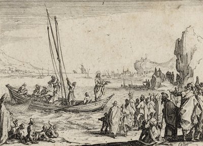 Jesus forkynner ved havet, 1635 av Jacques Callot