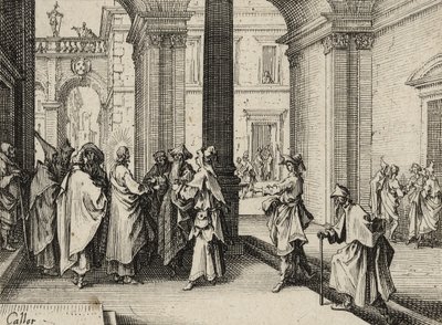 Jesus og lovens doktorer, 1635 av Jacques Callot