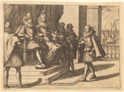 Konge og Dronning i samråd om tyrkerne av Jacques Callot