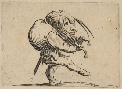 Mann som skraper en grill i skikkelse av en vold..., 1616-22. av Jacques Callot