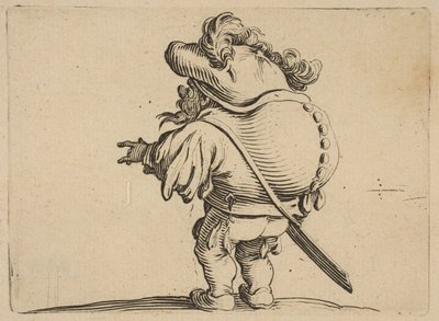 Mann med stor rygg prydet med..., 1616-22. av Jacques Callot