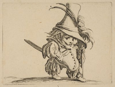 Mannen med en hengende mage og en..., 1616-22. av Jacques Callot