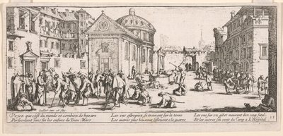 The Hospital, illustrasjon fra The Large Miseries of War av Jacques Callot