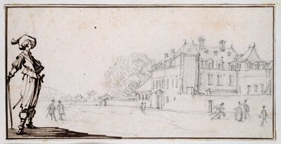 La Romaine, eiendommen til Claude Deruet (svart kritt og blekk på papir) av Jacques Callot