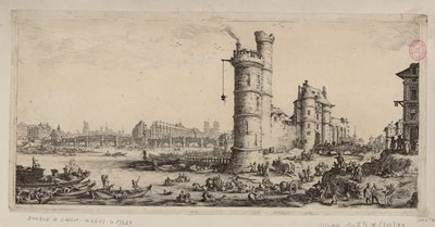 Nesle-tårnet og utsikt over Pont-Neuf av Jacques Callot