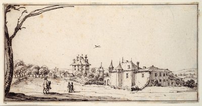Gammel og ny Malgrange (penn og brunt blekk på papir) av Jacques Callot