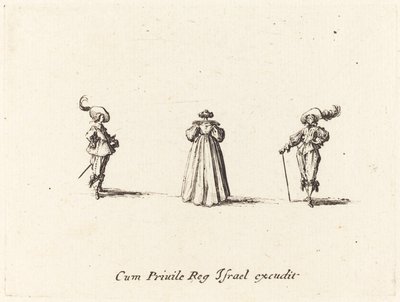 Lady sett bakfra, og to herrer av Jacques Callot