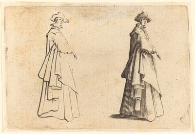 Dame i stor kåpe av Jacques Callot