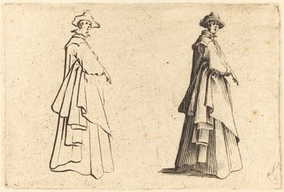 Dame i stor kåpe av Jacques Callot