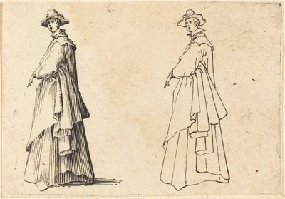 Dame i stor kåpe av Jacques Callot