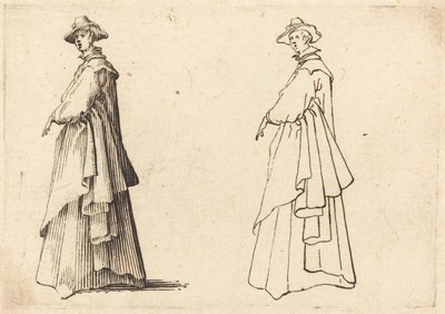 Dame i stor kåpe av Jacques Callot