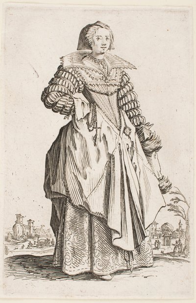 Lady in a Wide Collar, fra serien «The Nobility of Lorraine» av Jacques Callot