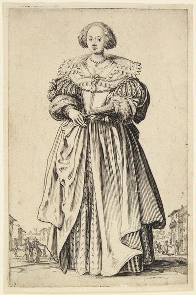 Dame med vifte av Jacques Callot