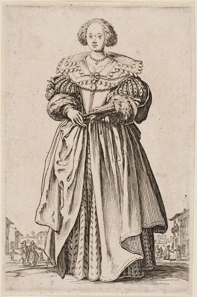 Lady with a Fan, fra serien «The Nobility of Lorraine» av Jacques Callot