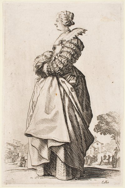 Lady with a Muff, fra serien «The Nobility of Lorraine» av Jacques Callot