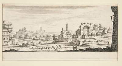 Landskap med store bygninger av Jacques Callot