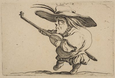 The Lute Player, fra Varie Figure Gobbi, suite også kalt Les B..., 1616-22. av Jacques Callot