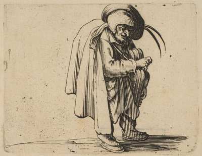 Le Jouer de Vielle The Hurdy-Gurdy Player, fra Varie Figure Gobbi, suite kalt aus..., 1616-22. av Jacques Callot