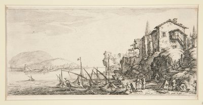 Le petit port (Den lille havnen), fra Landscapes for Giovanni de Medici av Jacques Callot