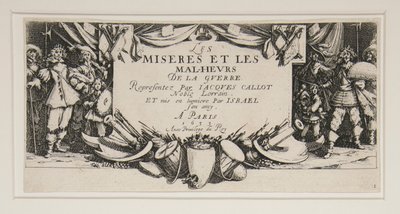 The Great Miseries of War: No. 1 - Frontispice av Jacques Callot