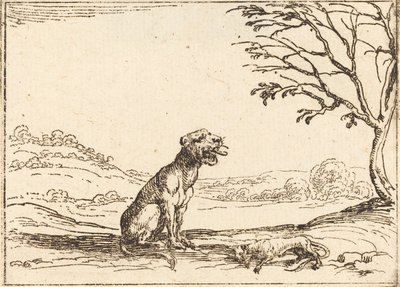 Løvinne sørger over ungen sin av Jacques Callot